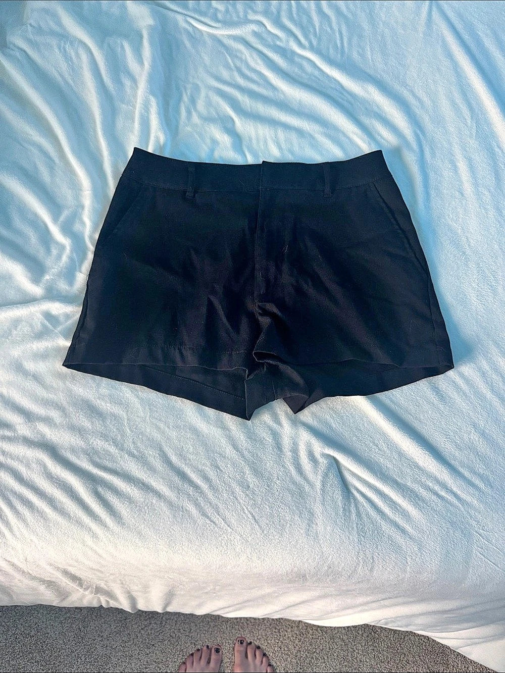 H&M High Waist Black Shorts Size Medium Like New